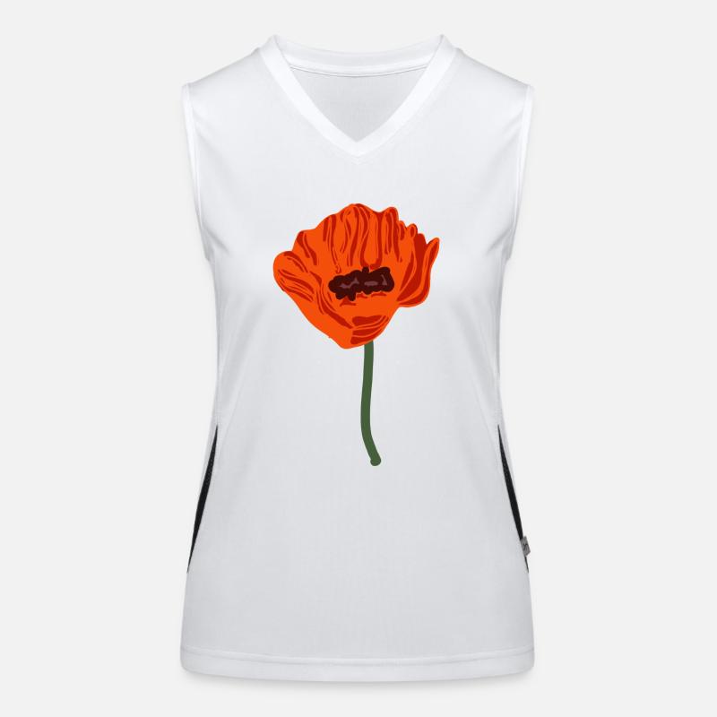 coquelicots à fleurs rouges Débardeur respirant contrasté Femme