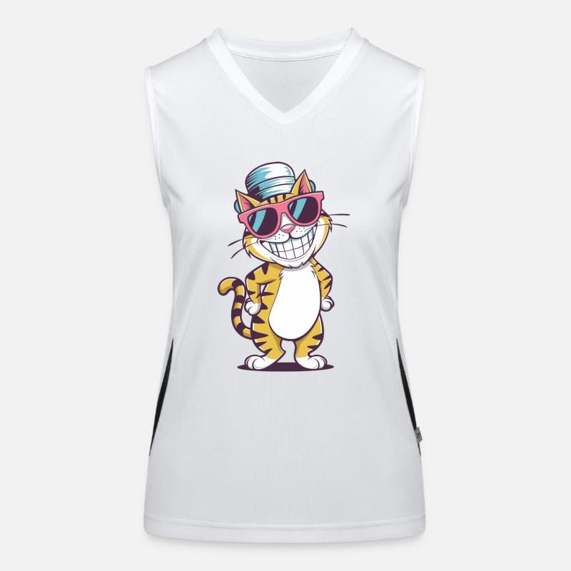 Cool Cat Vibes Funktionelles Kontrast-Tank Top für Frauen