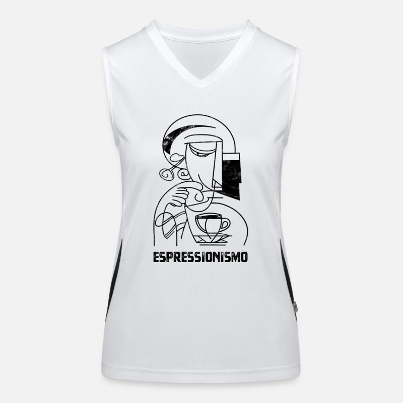 Espressionismus - Espresso - Kaffee trinken Funktionelles Kontrast-Tank Top für Frauen
