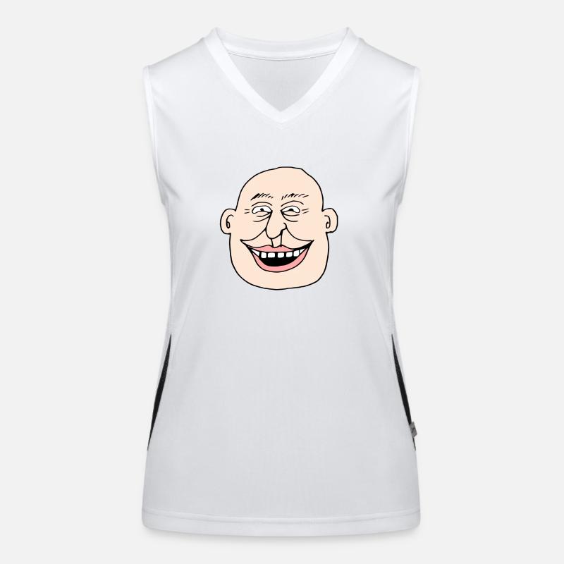 Comic Face Old Man Funktionelles Kontrast-Tank Top für Frauen