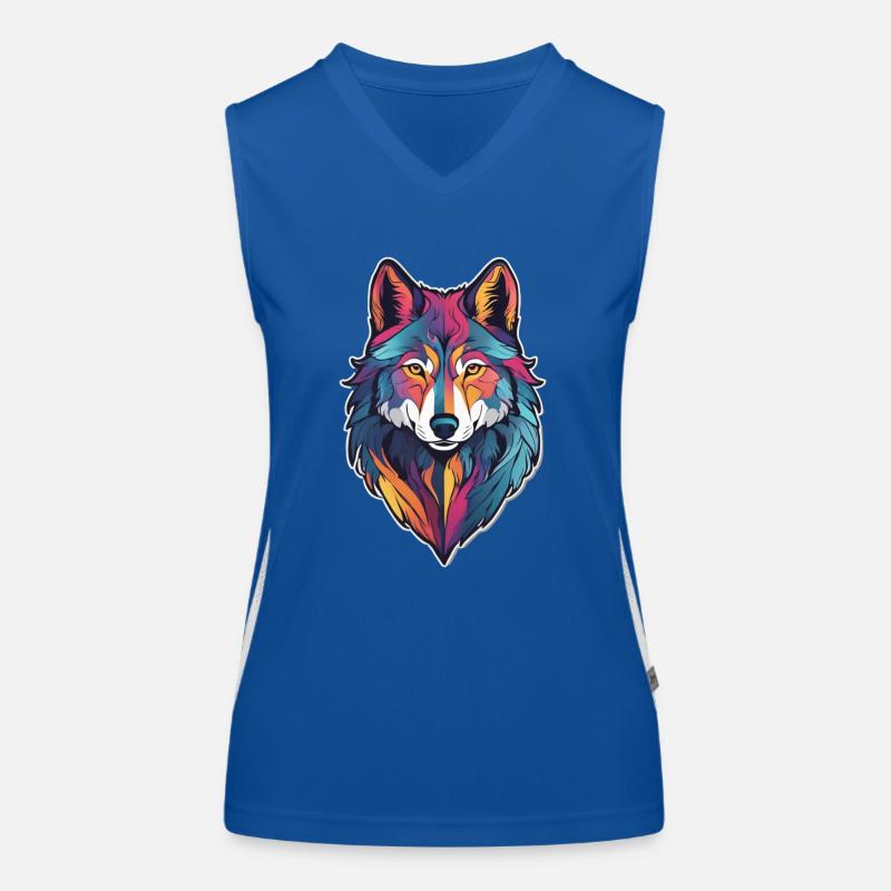 Wolf Funktionelles Kontrast-Tank Top für Frauen