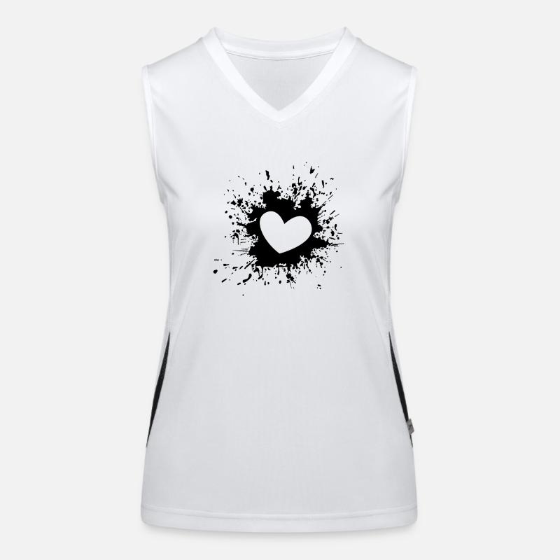 Heart with paint splashes Women's Functional Contrast Tank Top