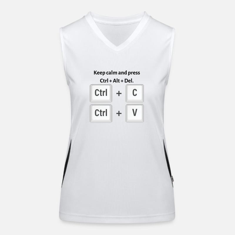 Keep calm and press Ctrl Alt Del Funktionelles Kontrast-Tank Top für Frauen