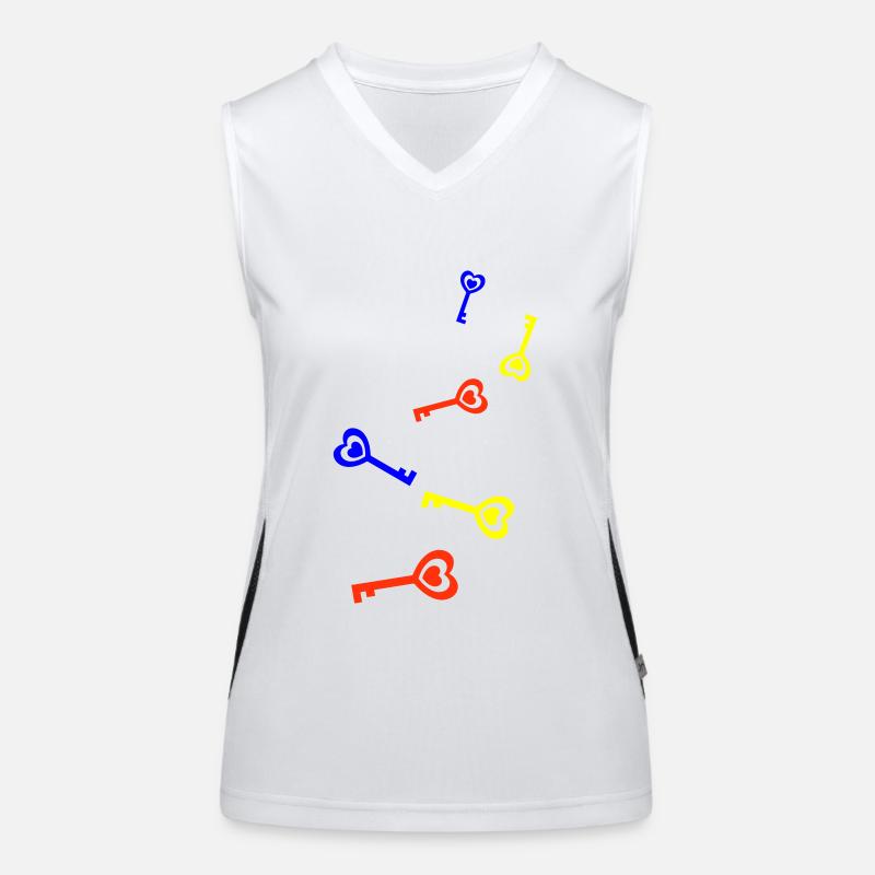 Key heart Colorful wedding Women's Functional Contrast Tank Top