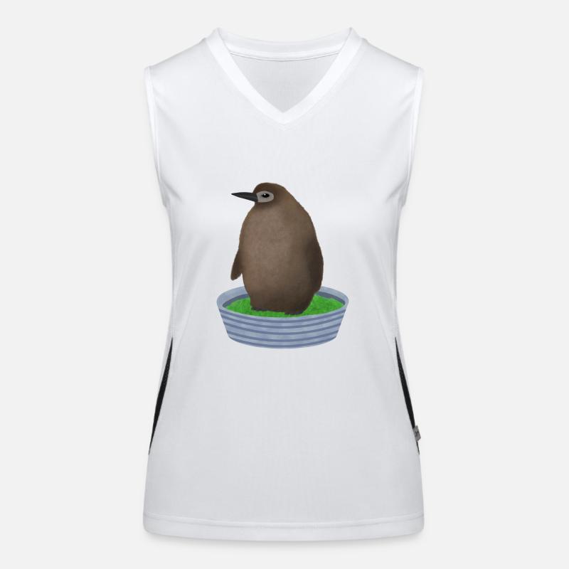 Pesto-Pinguin Funktionelles Kontrast-Tank Top für Frauen