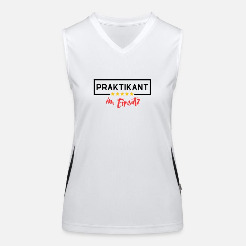 Praktikant im Einsatz Funktionelles Kontrast-Tank Top für Frauen