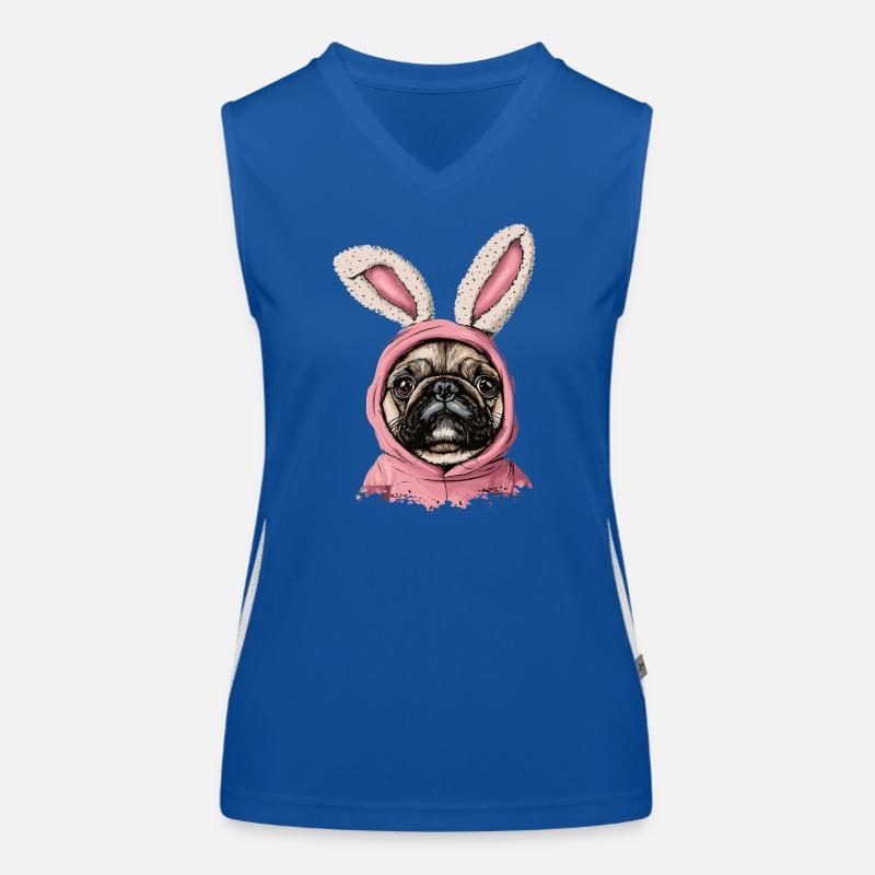 Bouledogue français en costume de lapin Débardeur respirant contrasté Femme