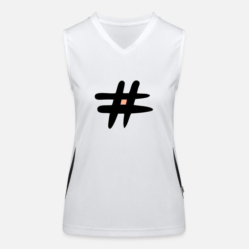 Raute Zeichen. # Symbol. Satzzeichen. Webzeichen. Funktionelles Kontrast-Tank Top für Frauen