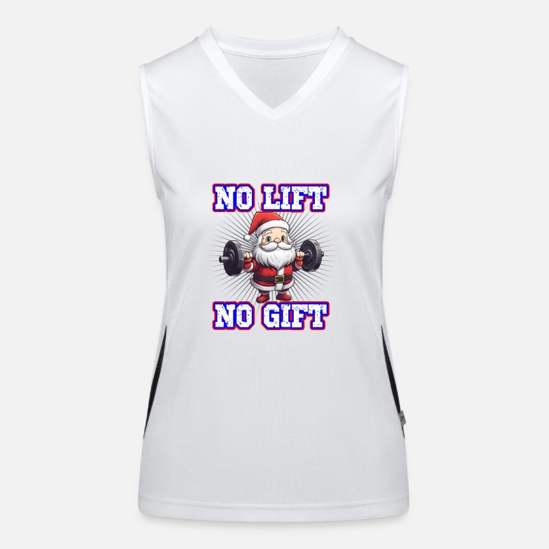 Weihnachtsmann No Lift No Gift Gym Workout Funktionelles Kontrast-Tank Top für Frauen