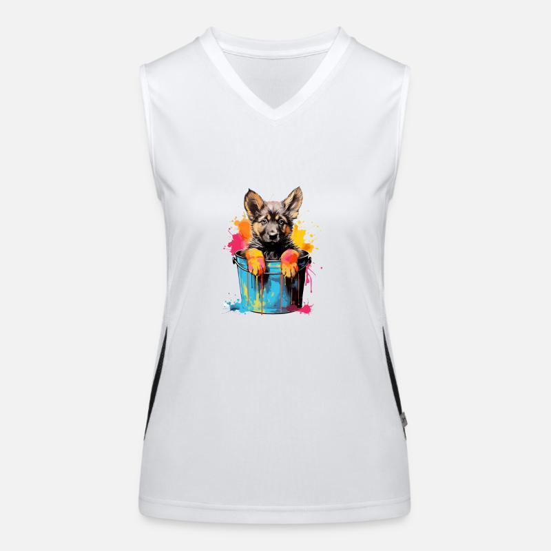 Deutscher Schäferhund Hund Hunderasse Funktionelles Kontrast-Tank Top für Frauen
