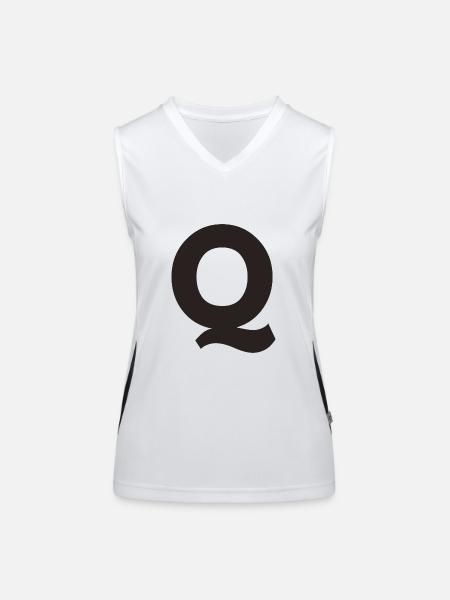 Q - Women's Functional Contrast Tank Top - white/black - Front