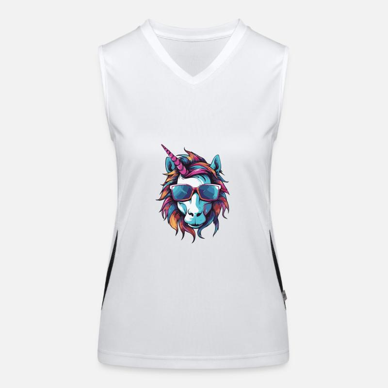 Unicorn Head Women's Functional Contrast Tank Top