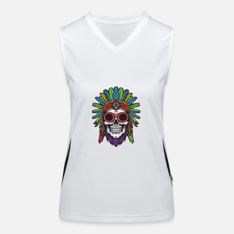 Apache Skull Indian Women's Functional Contrast Tank Top
