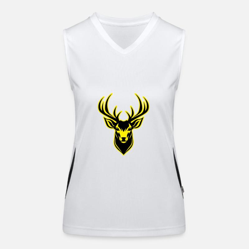 Deer Animal Portrait Women's Functional Contrast Tank Top