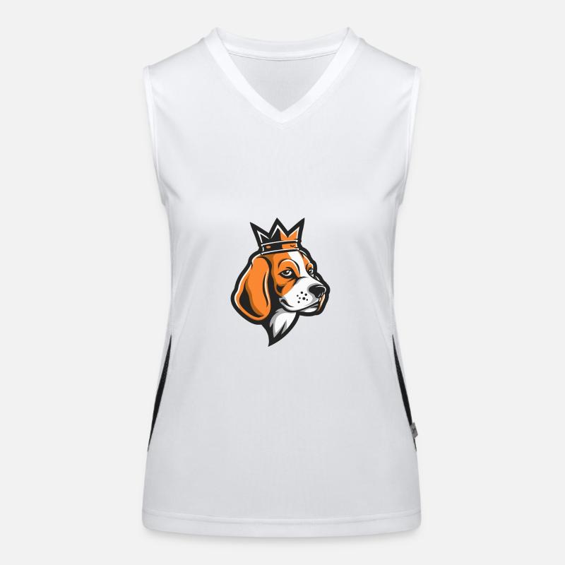 Beagle Hund Krone Funktionelles Kontrast-Tank Top für Frauen