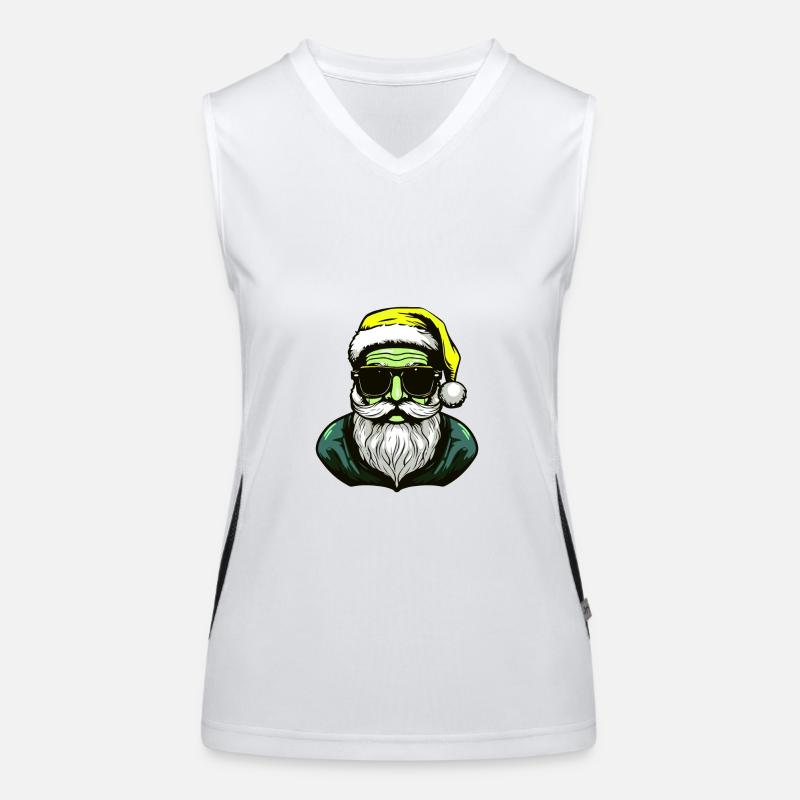 Weihnachtsmann Cool Santa Funktionelles Kontrast-Tank Top für Frauen