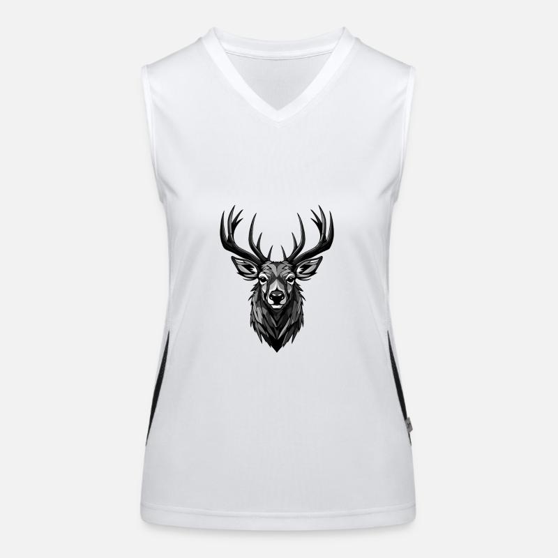 Hirsch Kopf Funktionelles Kontrast-Tank Top für Frauen