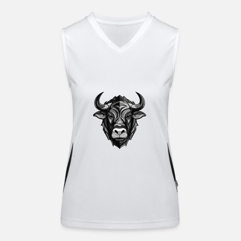 Bulle Kopf Taurus Funktionelles Kontrast-Tank Top für Frauen
