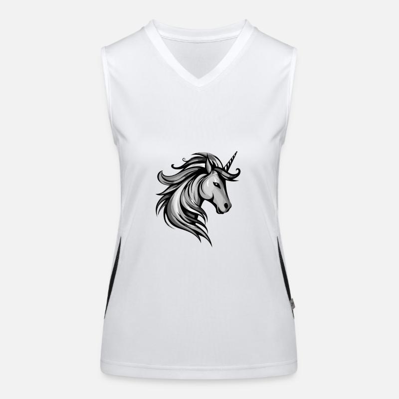 Einhorn Kopf Funktionelles Kontrast-Tank Top für Frauen