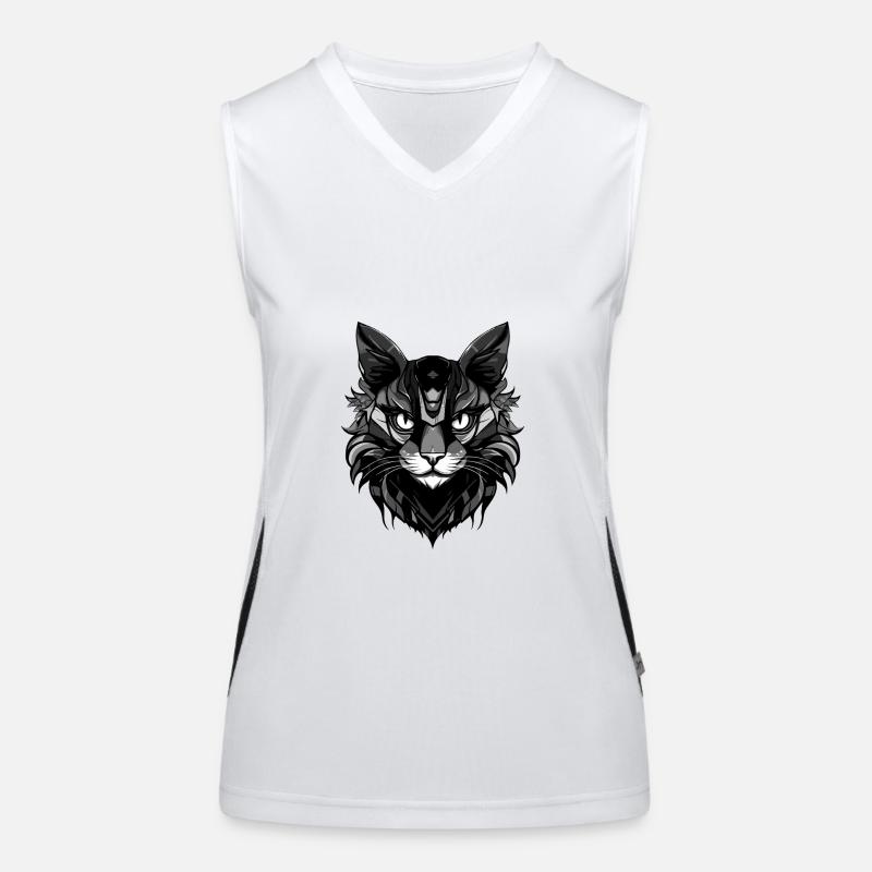 Katze Kopf Funktionelles Kontrast-Tank Top für Frauen