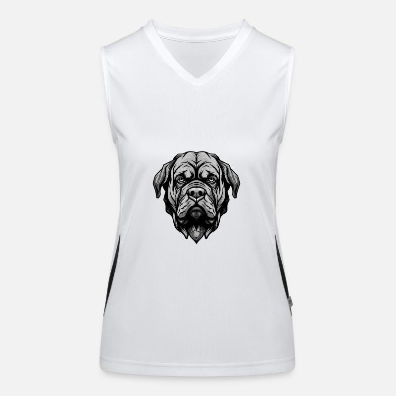 Mastiff Hund Kopf Funktionelles Kontrast-Tank Top für Frauen