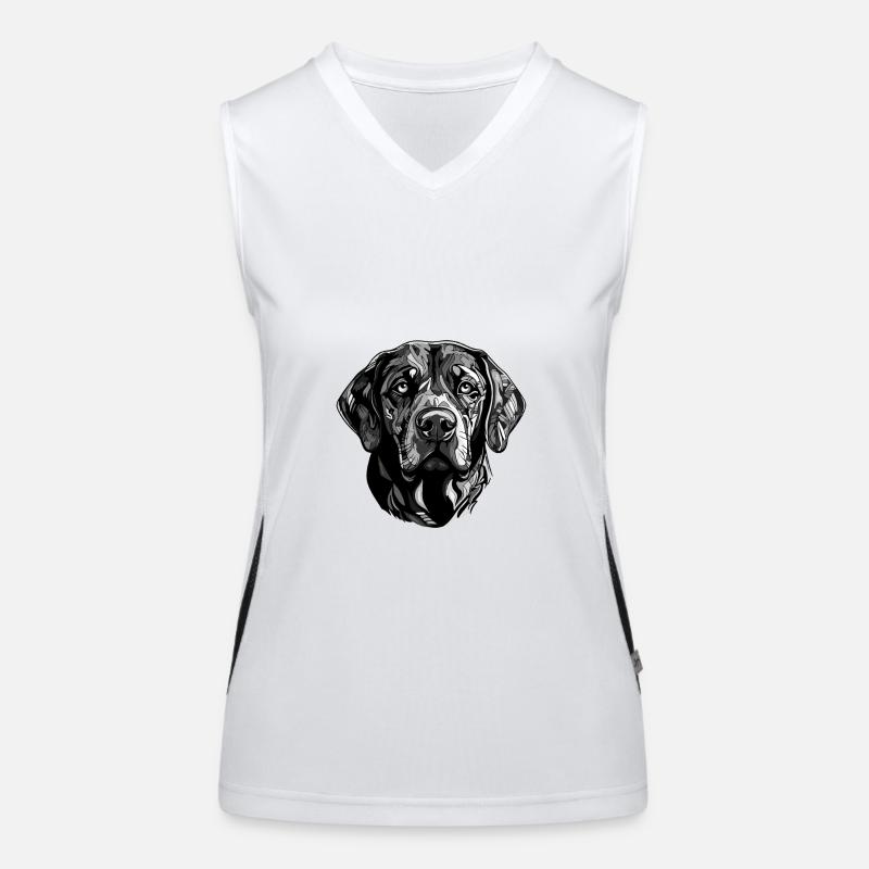 Labrador Hund Kopf Funktionelles Kontrast-Tank Top für Frauen