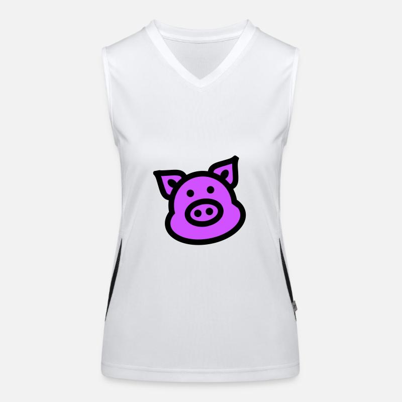 Schwein Tier Pink Funktionelles Kontrast-Tank Top für Frauen