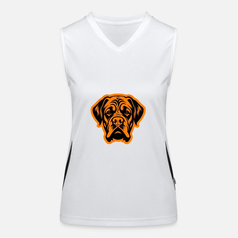 Mastiff Dog Head Women's Functional Contrast Tank Top