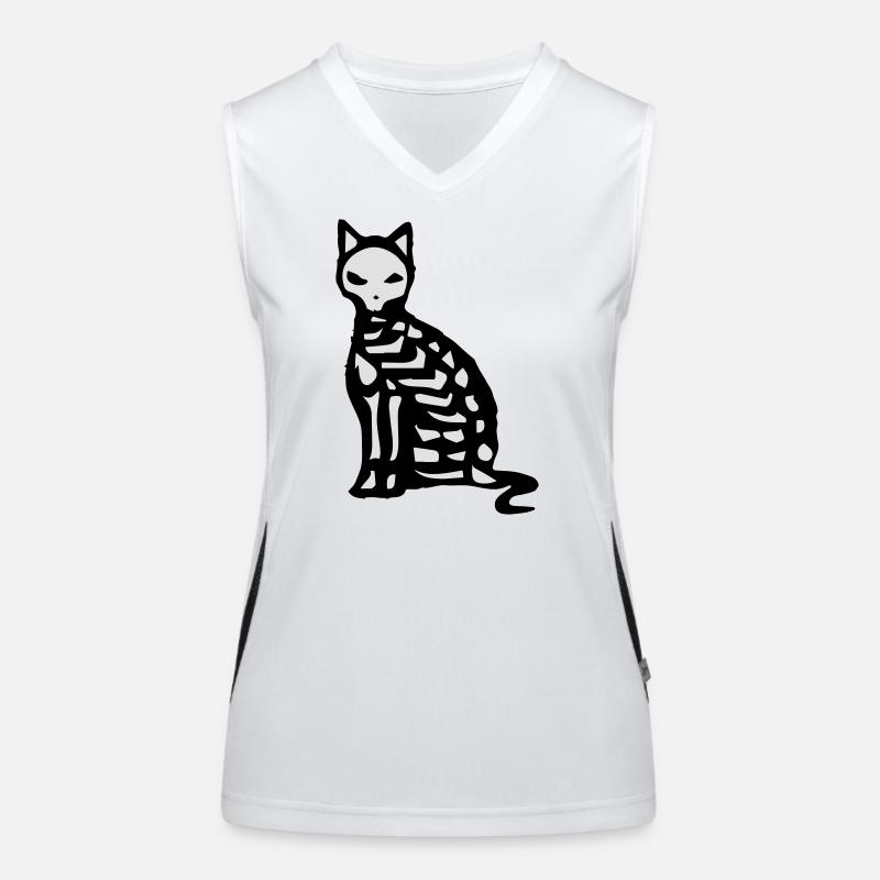 Skeleton and bones of a cat Women's Functional Contrast Tank Top