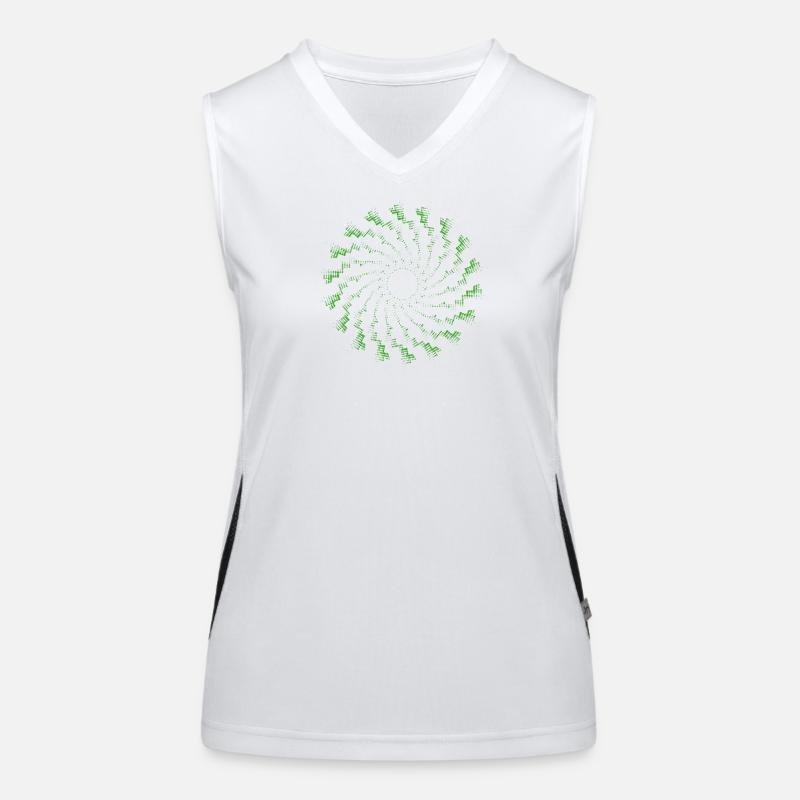 forme pointillée éolienne rotative verte Débardeur respirant contrasté Femme