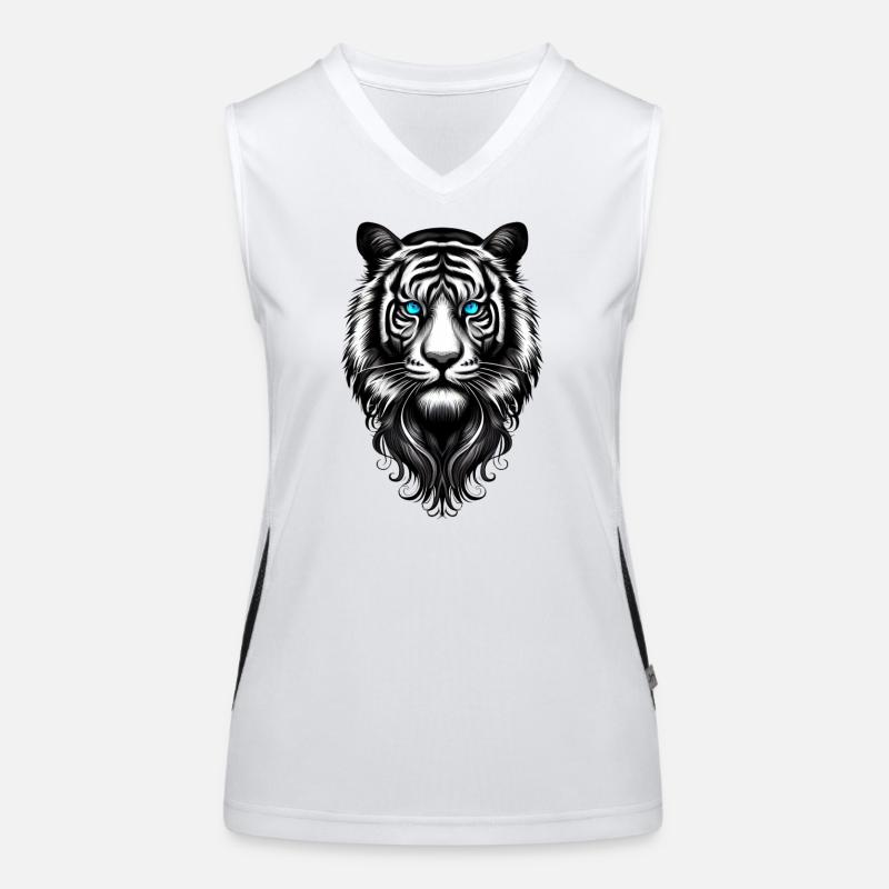 Weißer Tiger Funktionelles Kontrast-Tank Top für Frauen