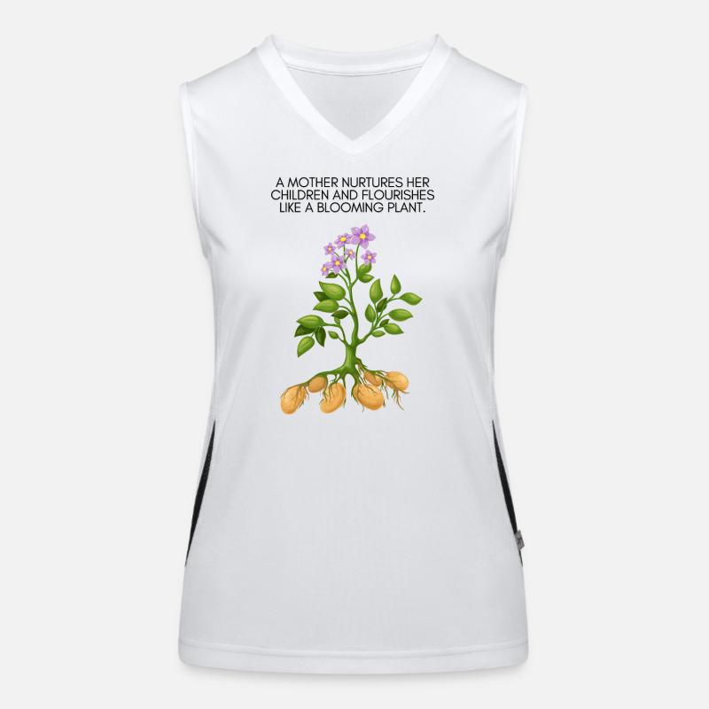 Growing Tree Motif Women's Functional Contrast Tank Top