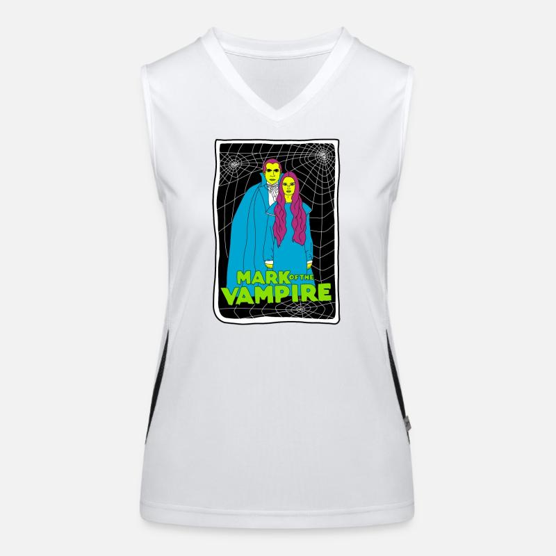 Vampire Duo with Spiderweb Background Women's Functional Contrast Tank Top