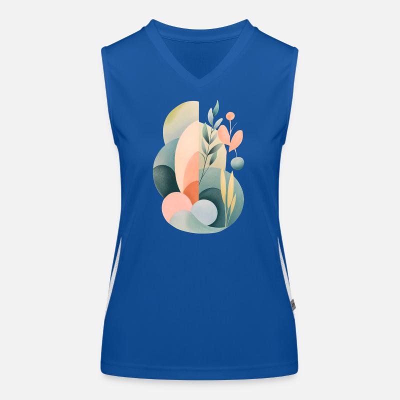 Pastel Abstract Flora Composition Women's Functional Contrast Tank Top