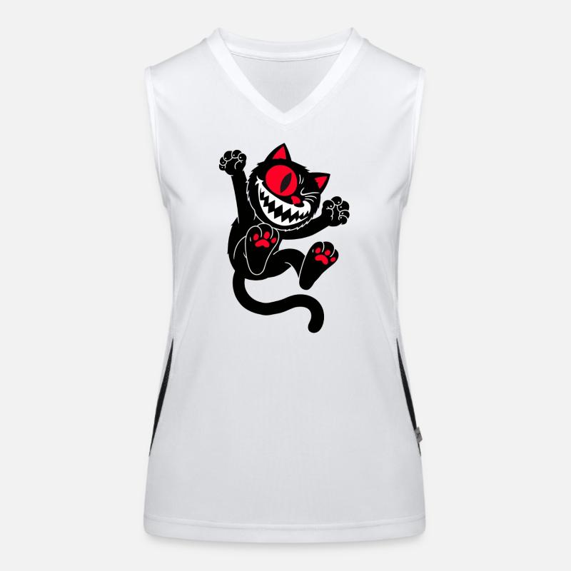 Springende Katze Funktionelles Kontrast-Tank Top für Frauen