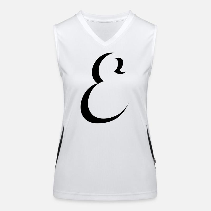 Letter E, Name, der Buchstabe E Funktionelles Kontrast-Tank Top für Frauen