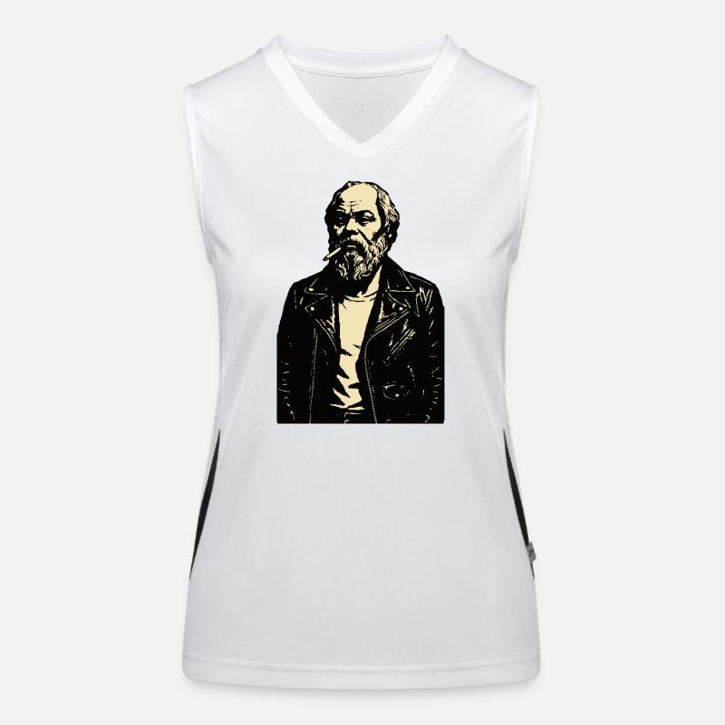 Socrates Ancient Greece Philosopher Noir Portrait Women's Functional Contrast Tank Top
