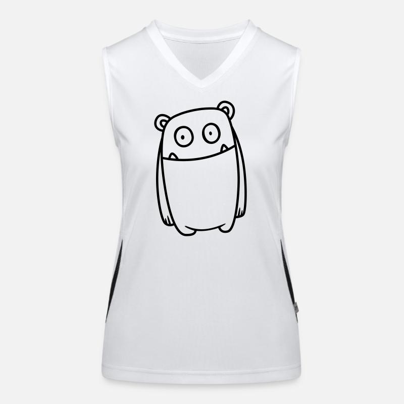 Monster Cheerful – Funny Kawaii Comic Design Women's Functional Contrast Tank Top