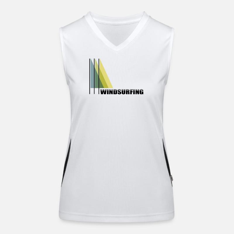 Windsurfen Schriftzug mit Grafik Funktionelles Kontrast-Tank Top für Frauen