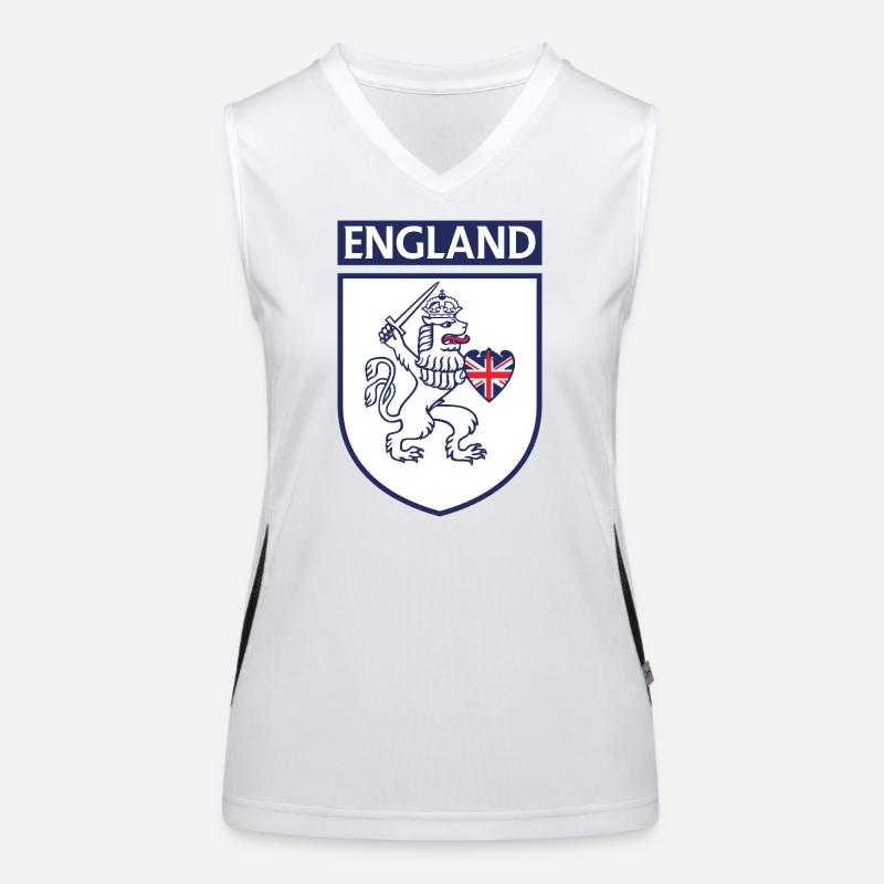 Conception du bouclier du lion héraldique de l’Angleterre Débardeur respirant contrasté Femme