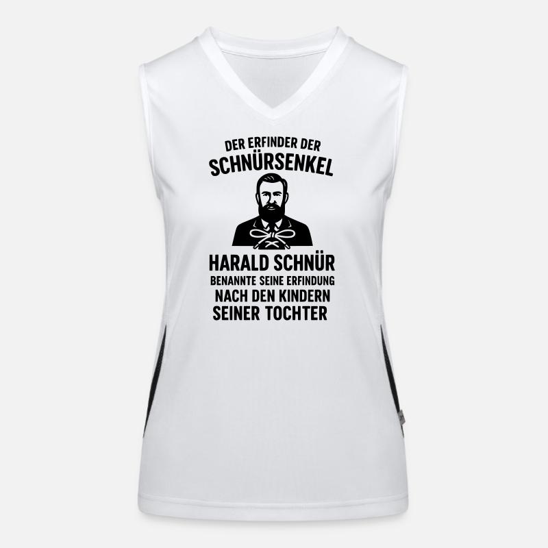Schnürsenkel Erfinder Witziger Spruch Funktionelles Kontrast-Tank Top für Frauen