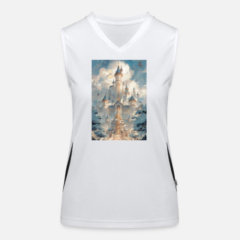 Snowy Celestial Castle Women's Functional Contrast Tank Top