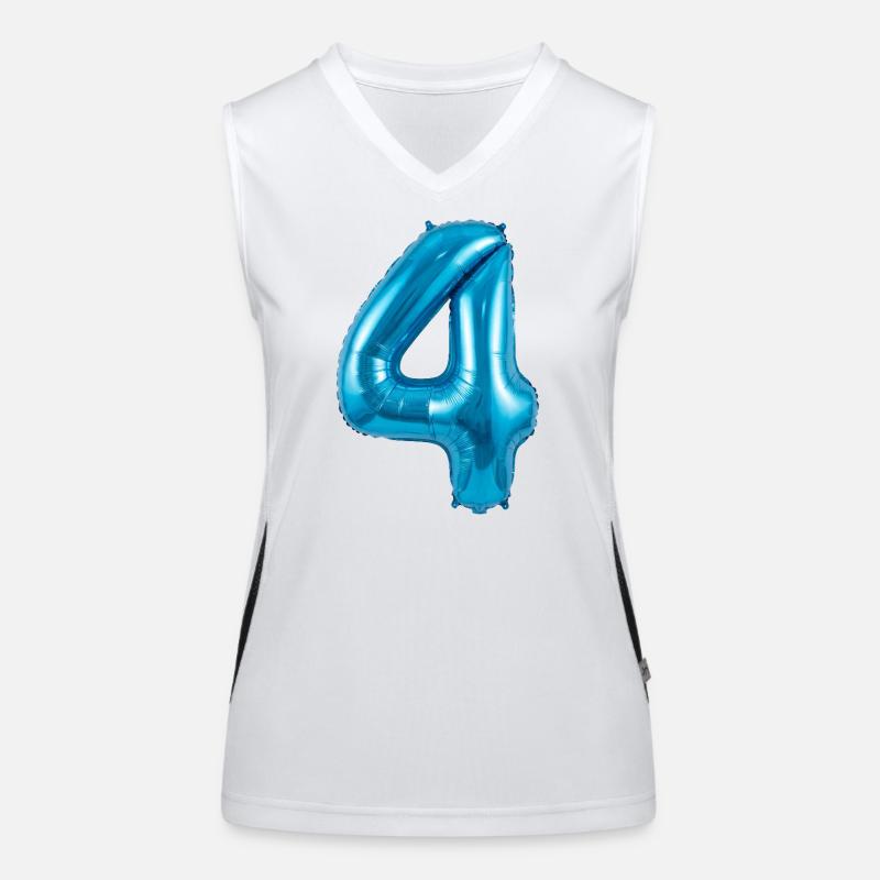 vier_blau Funktionelles Kontrast-Tank Top für Frauen