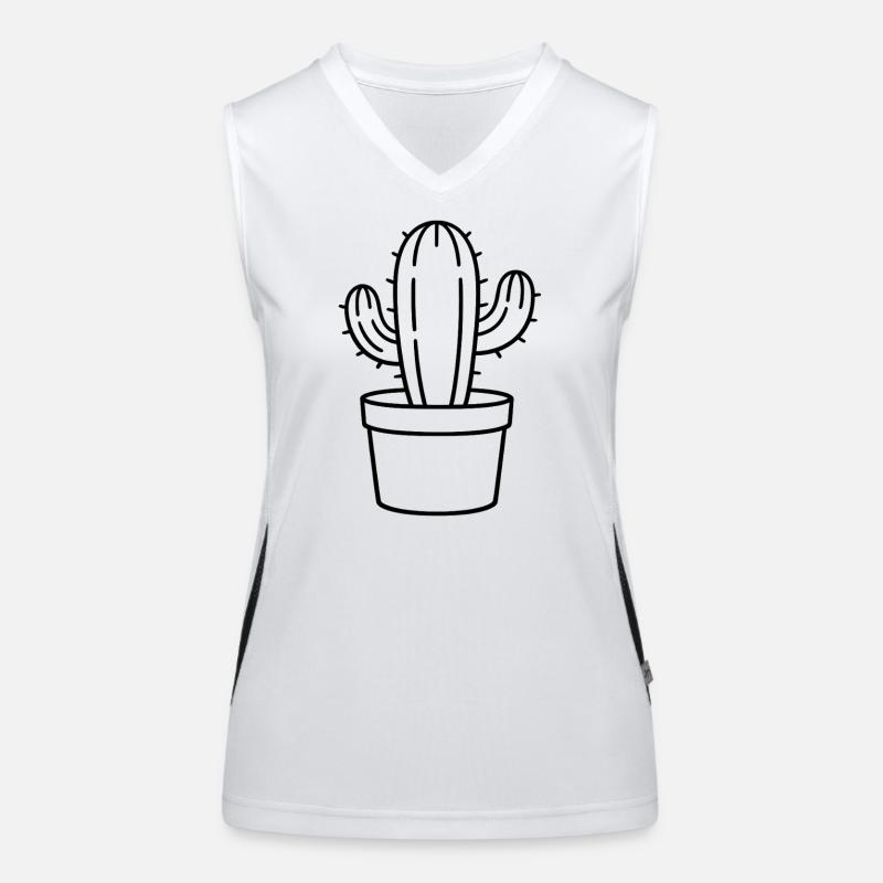 Cactus dans un pot – Cactus minimaliste Débardeur respirant contrasté Femme