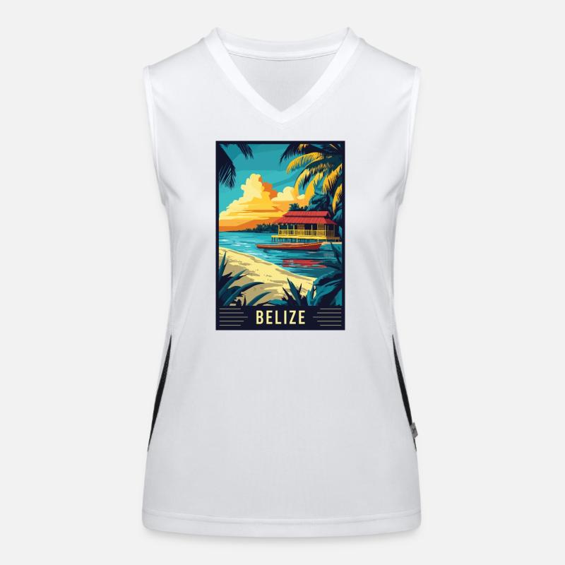 Entdecken Sie das tropische Paradies von Belize Funktionelles Kontrast-Tank Top für Frauen