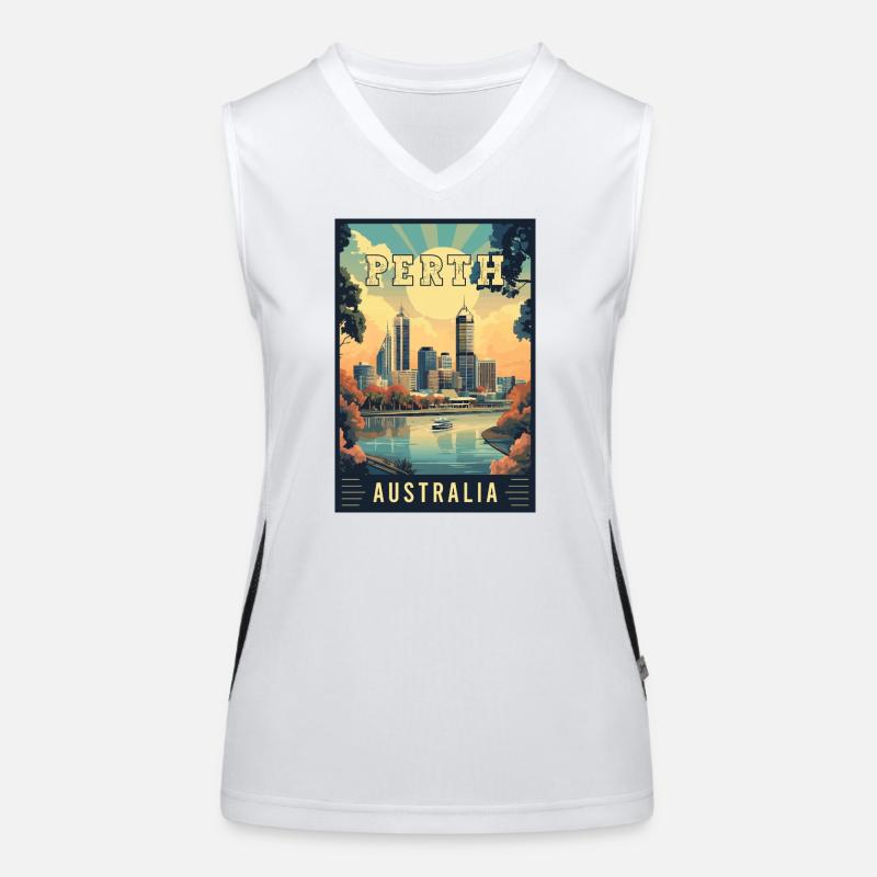 Explore City by the Swan River Perth in Australia Women's Functional Contrast Tank Top
