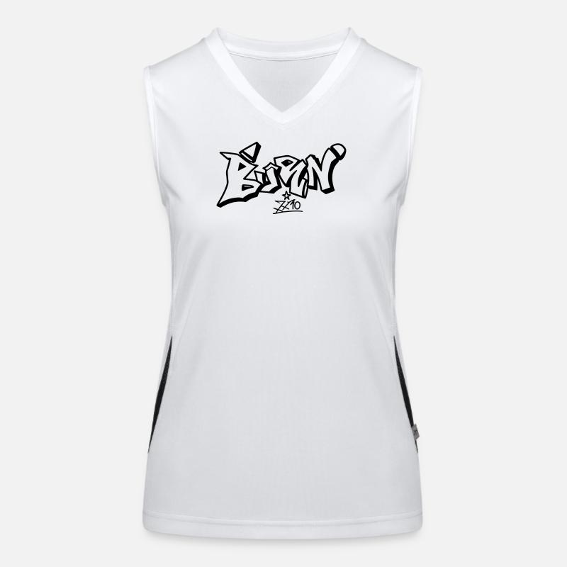 Abstract Black Linen Composition Women's Functional Contrast Tank Top