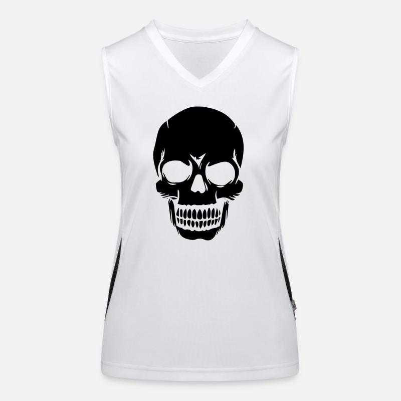 Skull weißer Schädel Design Funktionelles Kontrast-Tank Top für Frauen
