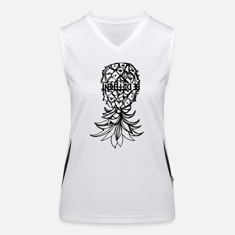 Be different Ananas Upside down Swinger Funktionelles Kontrast-Tank Top für Frauen