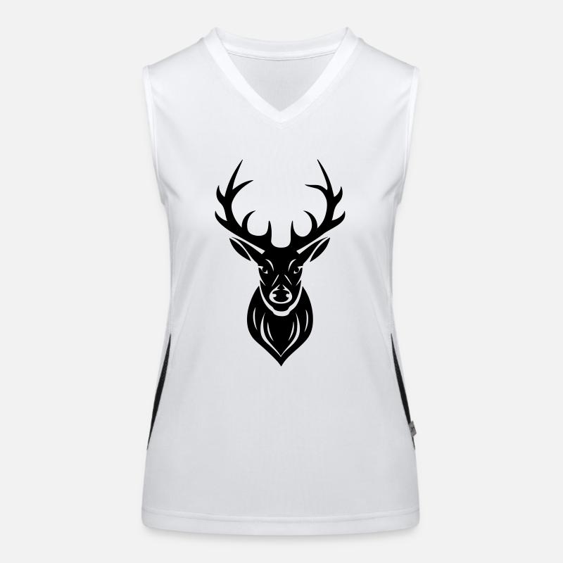 Hirsch Geweih Funktionelles Kontrast-Tank Top für Frauen